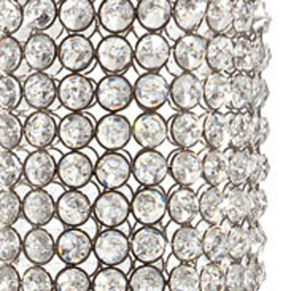 25" Clear And Silver Faux Crystal And Metal Table Vase