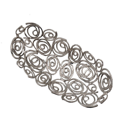 20" Gold Aluminum Abstract Circles Oval Decorative Bowl