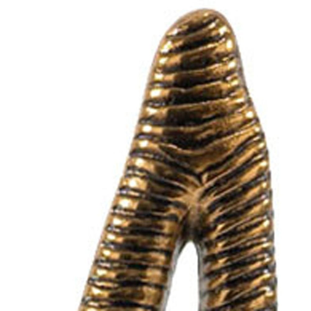 21" Antiqued Gold And White Aluminum And Marble Tabletop Sculpture