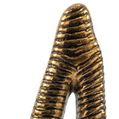 21" Antiqued Gold And White Aluminum And Marble Tabletop Sculpture