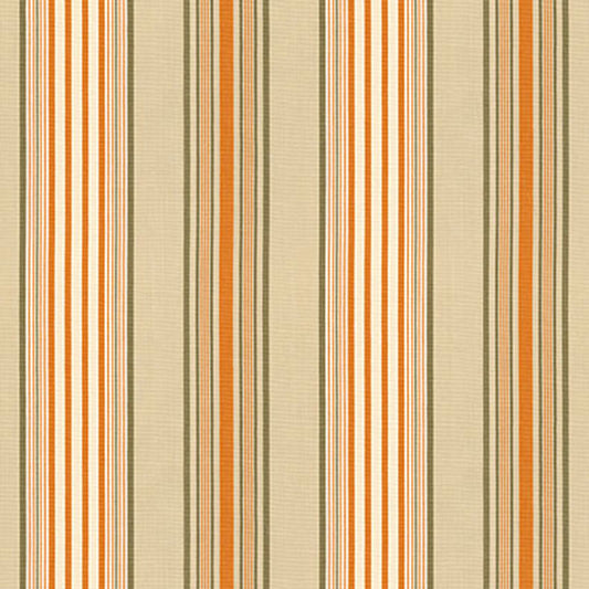 SCHUMACHER  PERENNIAL FAVORITES SARATOGA COTTON STRIPE HIGH PERFORMANCE,PRINTS,INDOOR/OUTDOOR HIGH PERFORMANCE,PRINTS,INDOOR/OUTDOOR BEIGE / MOCHA / PUMPKIN   - 62961
