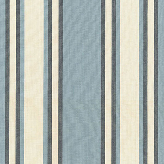 SCHUMACHER  PERENNIAL FAVORITES SENECA COTTON STRIPE PATTERN WOVENS PATTERN WOVENS CHAMBRAY/ INDIGO   - 62980