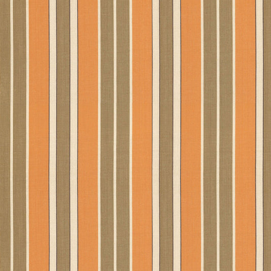 SCHUMACHER  COUNTRY HOUSE COTTONS BEACON COTTON STRIPE PATTERN WOVENS PATTERN WOVENS PUMPKIN/MOCHA/JAVA   - 62995