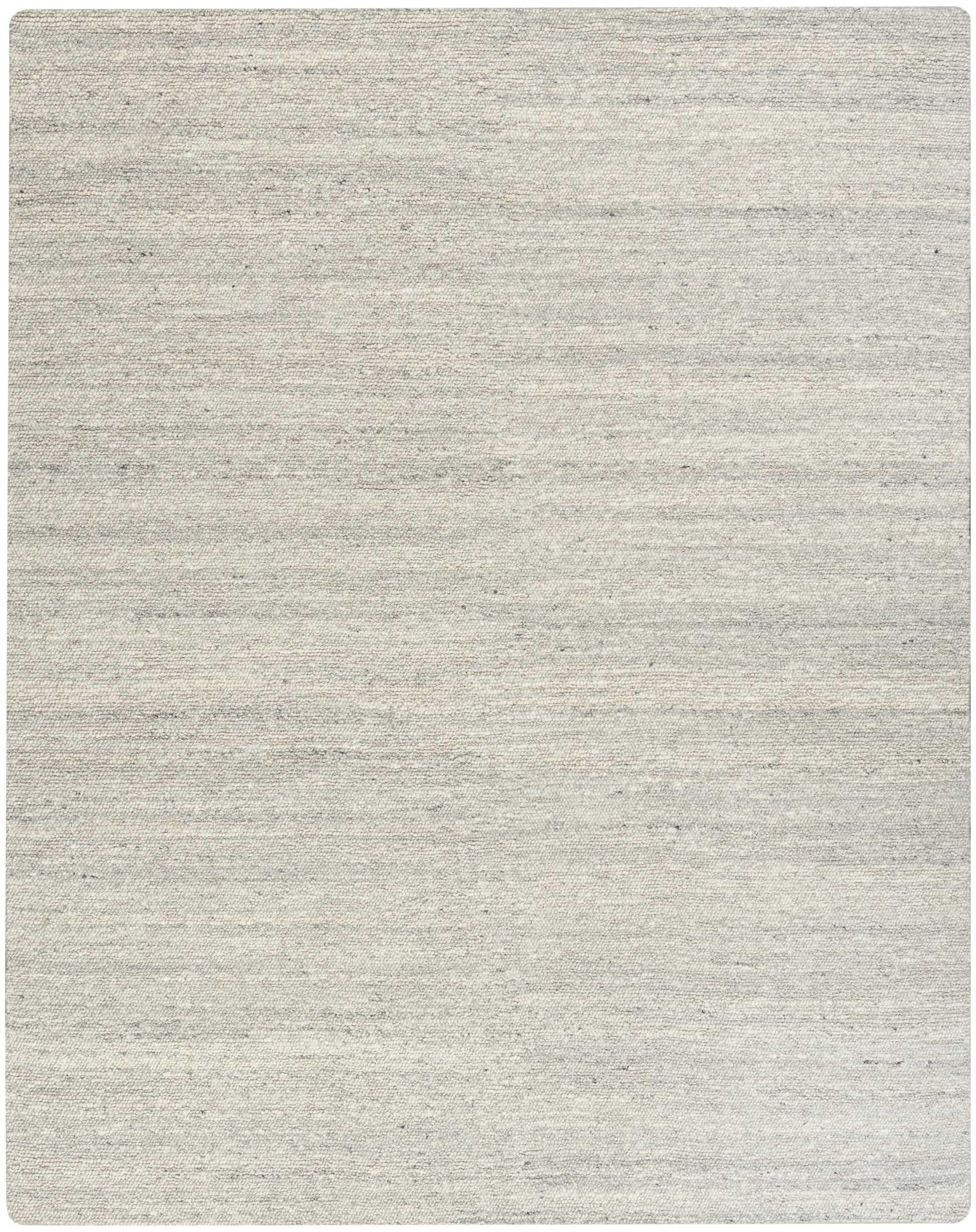 Light beige woven area rug with subtle gray specks, neutral textured floor covering for living spaces.