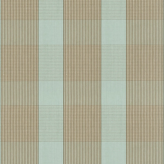 SCHUMACHER  CALYPSO AVON GINGHAM PLAID PATTERN WOVENS PATTERN WOVENS MOCHA/AQUA   - 63023