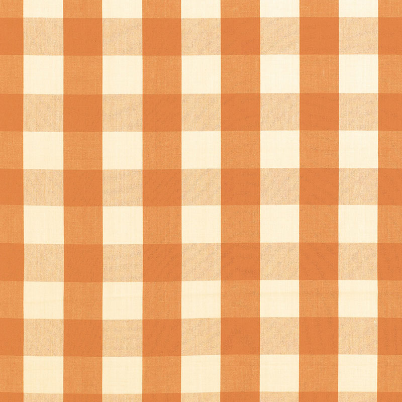 SCHUMACHER  REVISITS OF POPULAR PATTERNS CAMDEN COTTON CHECK PATTERN WOVENS PATTERN WOVENS PUMPKIN   - 63033