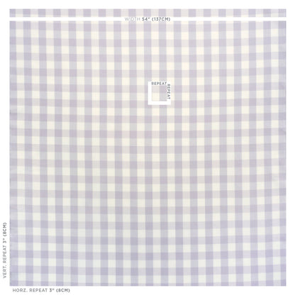 SCHUMACHER FABRIC  REVISIT OF POPULAR PATTERNS CAMDEN COTTON CHECK   LILAC   - 63046