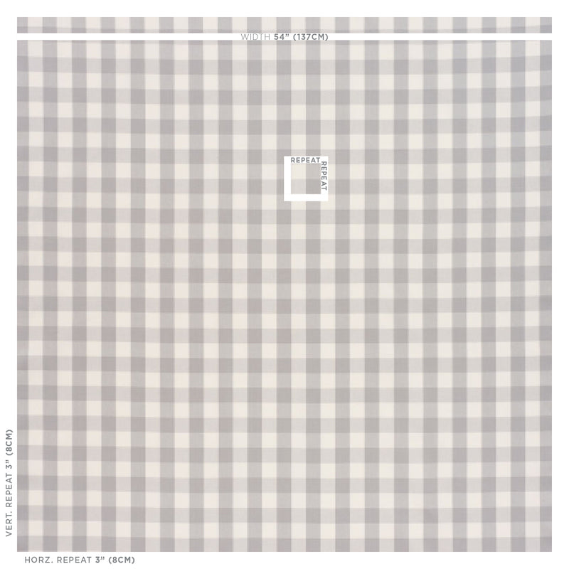 SCHUMACHER  REVISIT OF POPULAR PATTERNS CAMDEN COTTON CHECK PATTERN WOVENS PATTERN WOVENS GREY   - 63047