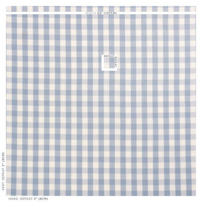 SCHUMACHER  REVISIT OF POPULAR PATTERNS CAMDEN COTTON CHECK PATTERN WOVENS PATTERN WOVENS SKY   - 63048