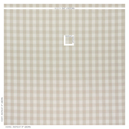 SCHUMACHER FABRIC  REVISIT OF POPULAR PATTERNS CAMDEN COTTON CHECK   NATURAL   - 63049