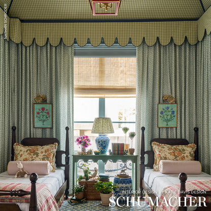 SCHUMACHER  REVISITS OF POPULAR PATTERNS ELTON COTTON CHECK PATTERN WOVENS PATTERN WOVENS SAGE   - 63056