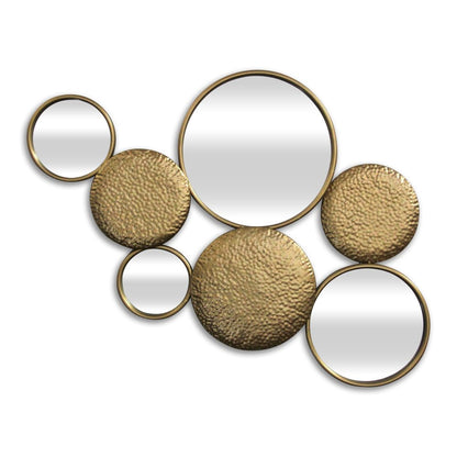 37" Gold Metal And Mirrored Glass Wall Decor Accent Mirror