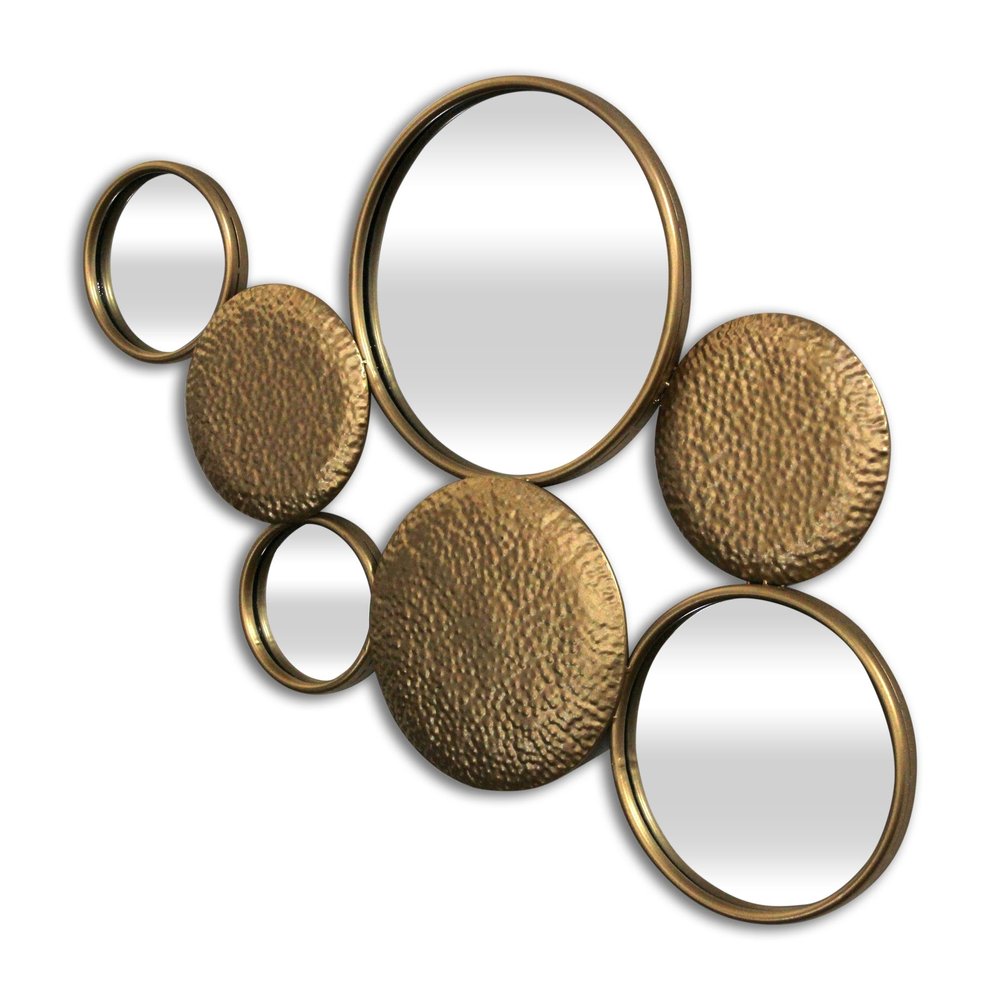 37" Gold Metal And Mirrored Glass Wall Decor Accent Mirror