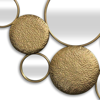 37" Gold Metal And Mirrored Glass Wall Decor Accent Mirror