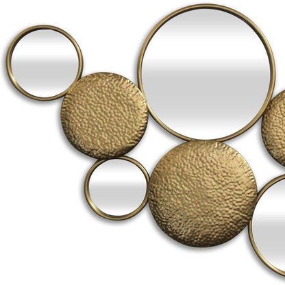 37" Gold Metal And Mirrored Glass Wall Decor Accent Mirror