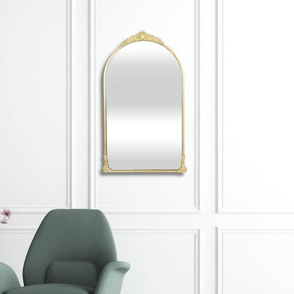 34" Gold Metal Arch Accent Mirror