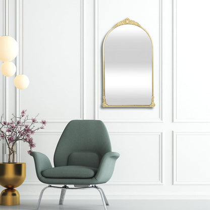 34" Gold Metal Arch Accent Mirror