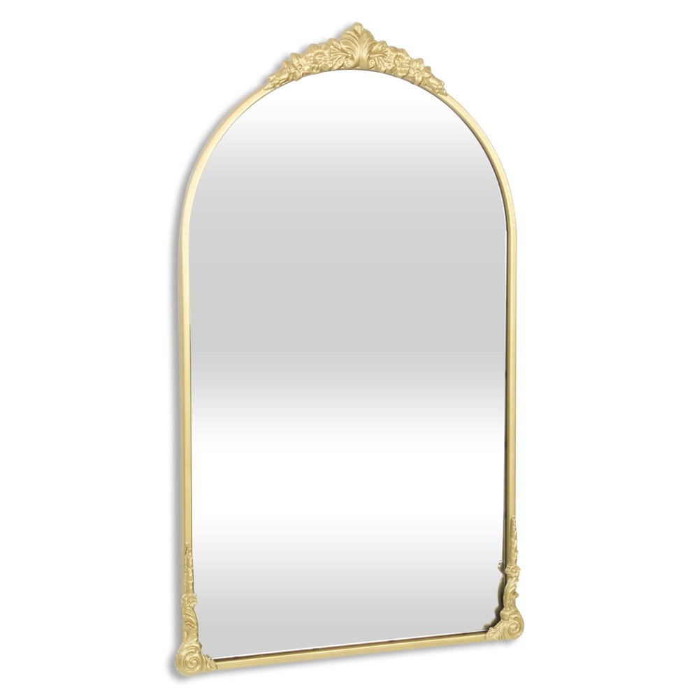 34" Gold Metal Arch Accent Mirror