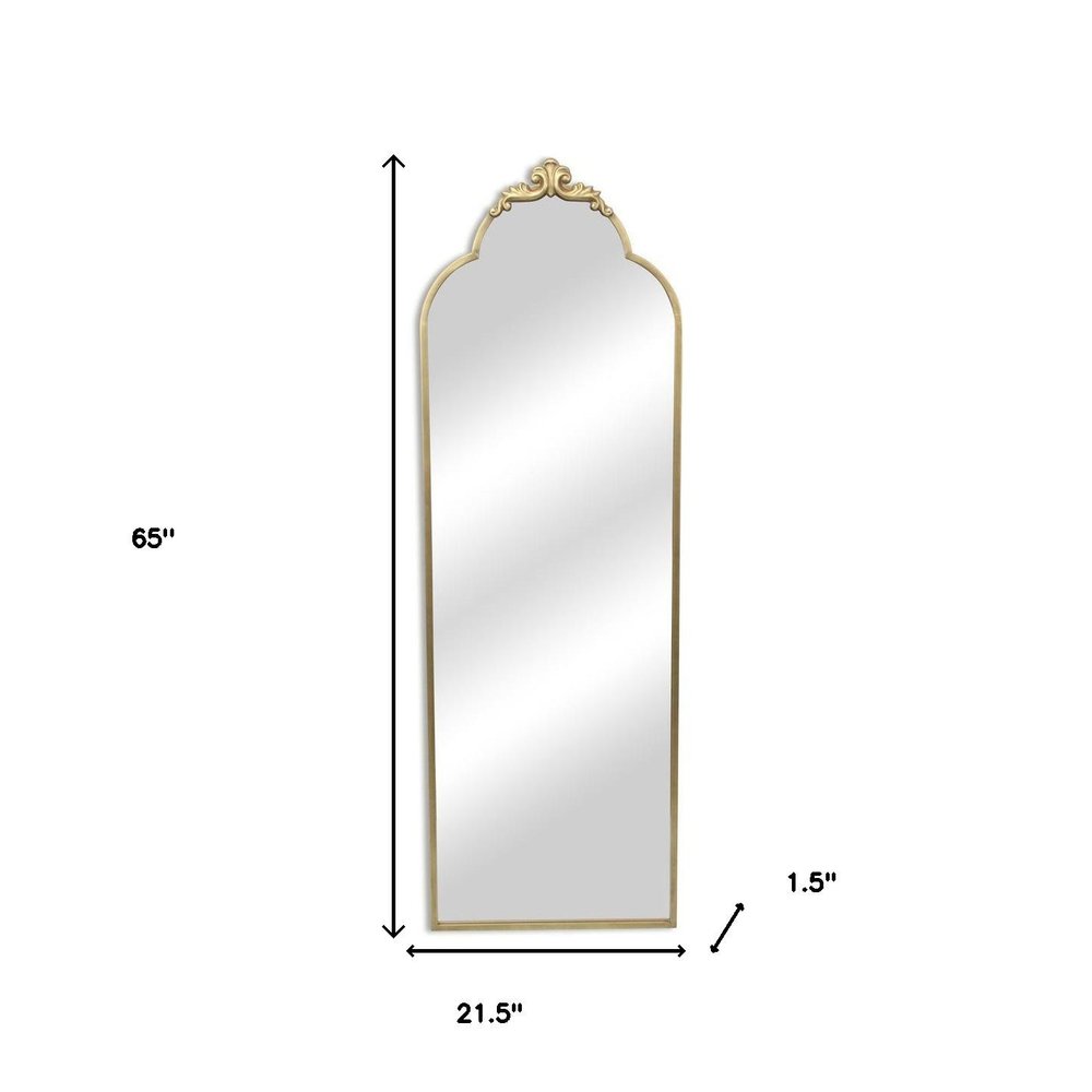 65" Gold Metal Arch Full Length Hanging Mirror