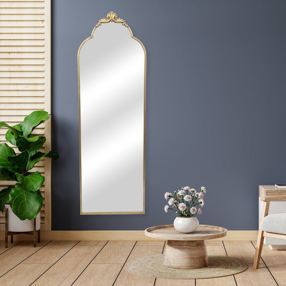 65" Gold Metal Arch Full Length Hanging Mirror