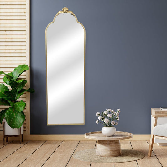 65" Gold Metal Arch Full Length Hanging Mirror