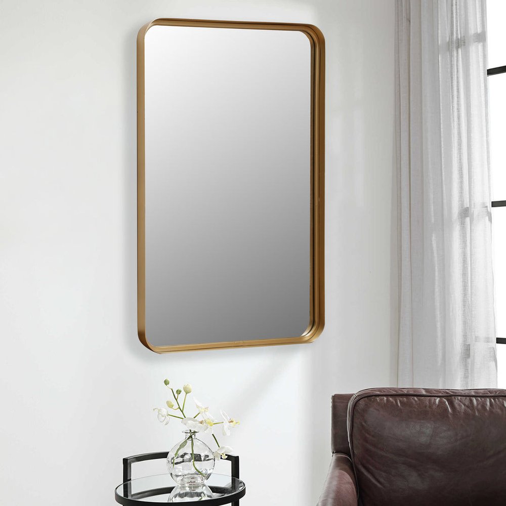 30" Gold Metal Accent Mirror