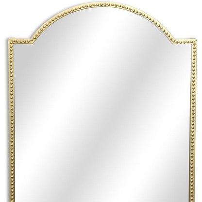 32" Gold Metal Beaded Arch Accent Mirror