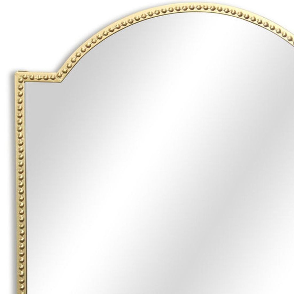 32" Gold Metal Beaded Arch Accent Mirror