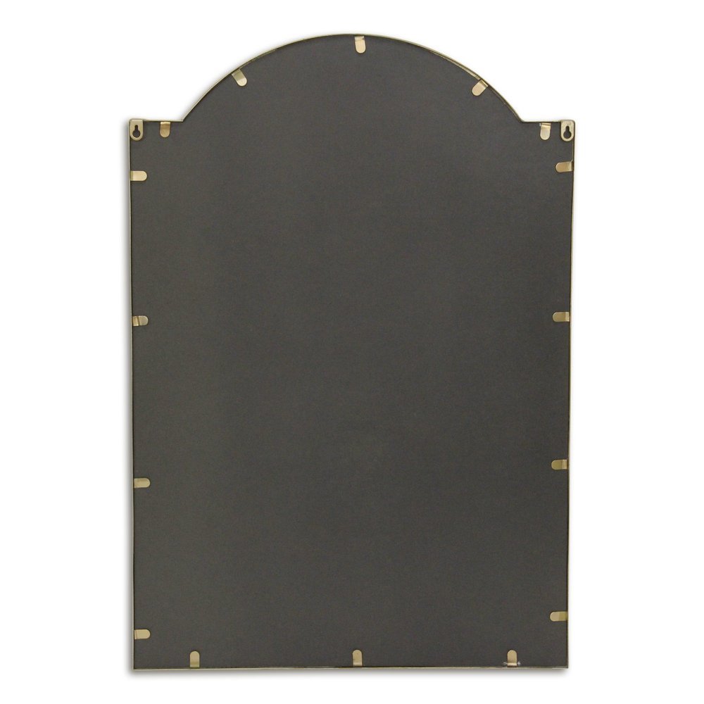 32" Gold Metal Beaded Arch Accent Mirror