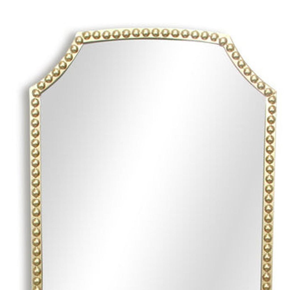 64" Gold Metal Beaded Arch Full Length Hanging Mirror
