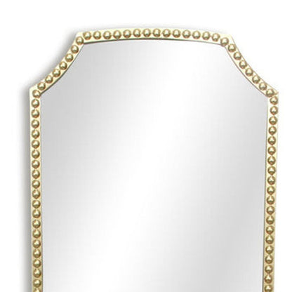 64" Gold Metal Beaded Arch Full Length Hanging Mirror