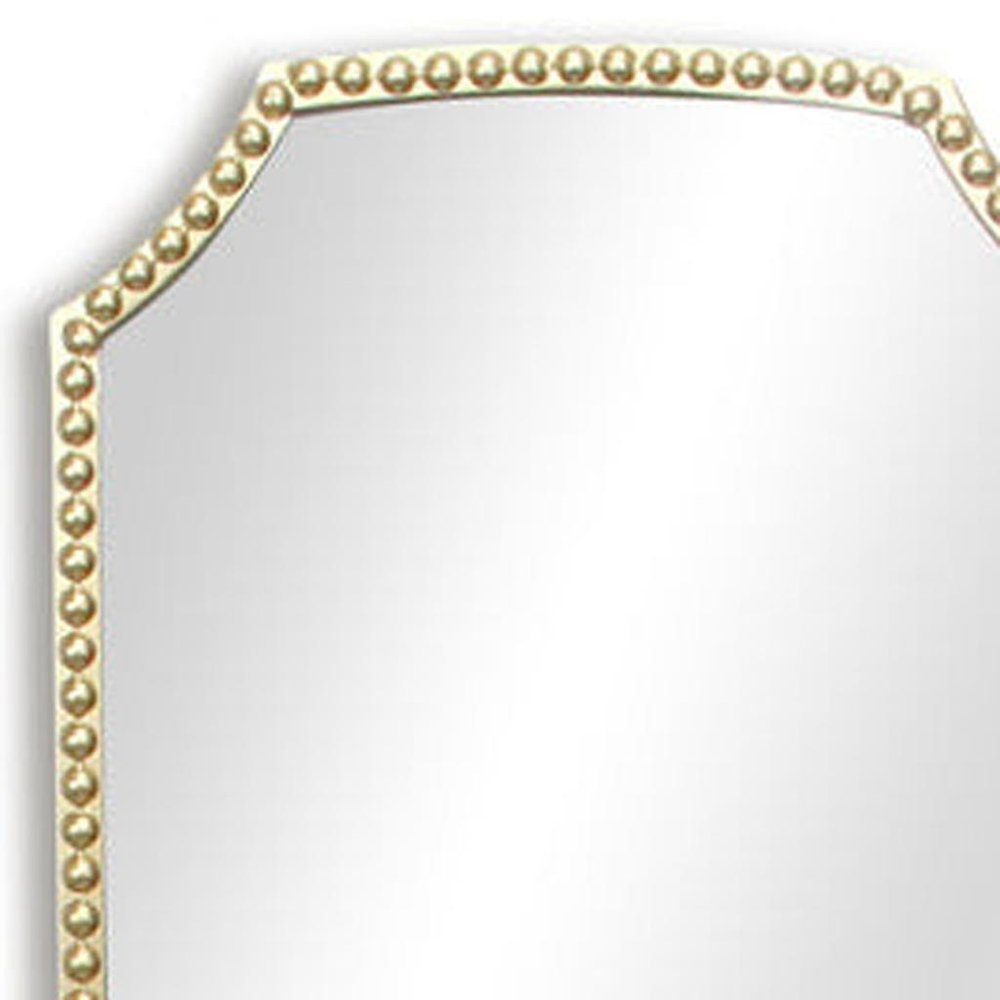 64" Gold Metal Beaded Arch Full Length Hanging Mirror