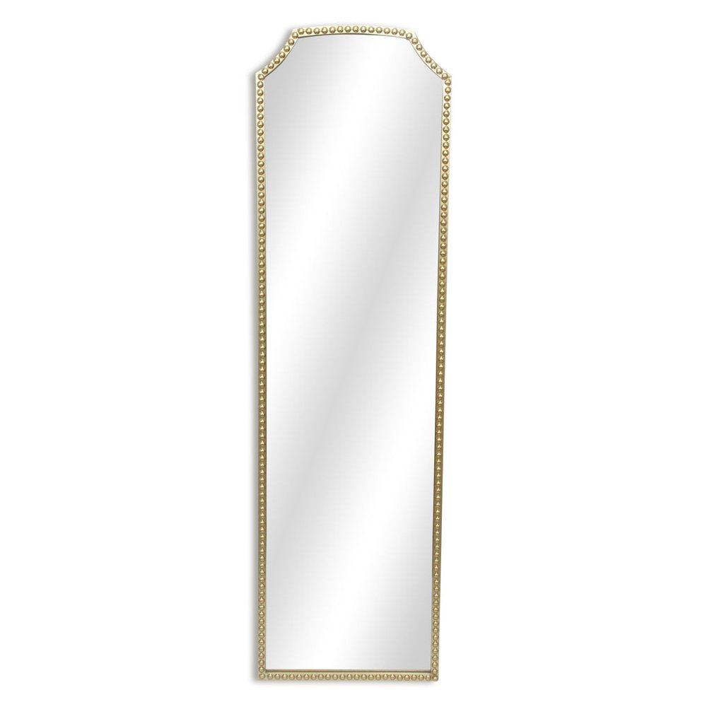 64" Gold Metal Beaded Arch Full Length Hanging Mirror