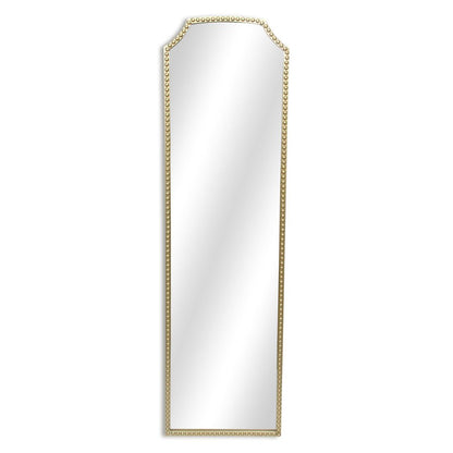 64" Gold Metal Beaded Arch Full Length Hanging Mirror