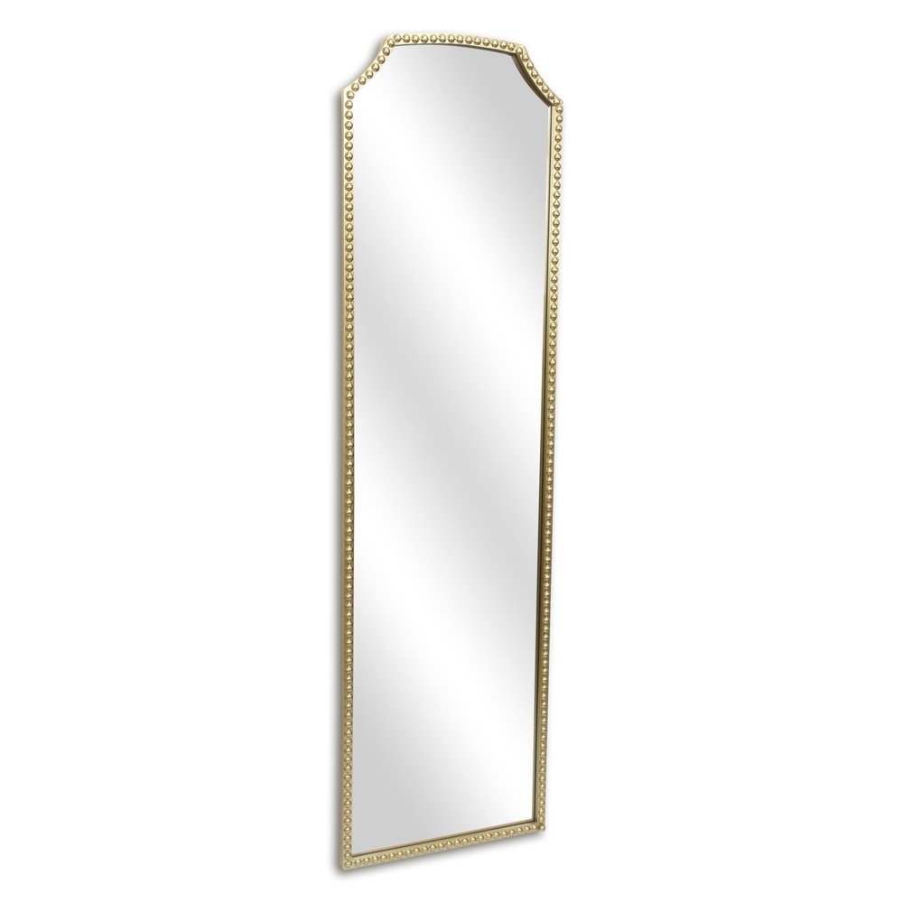64" Gold Metal Beaded Arch Full Length Hanging Mirror