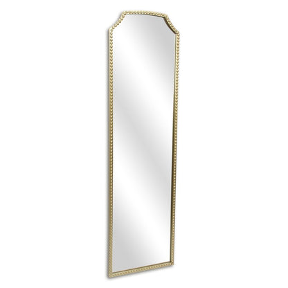 64" Gold Metal Beaded Arch Full Length Hanging Mirror