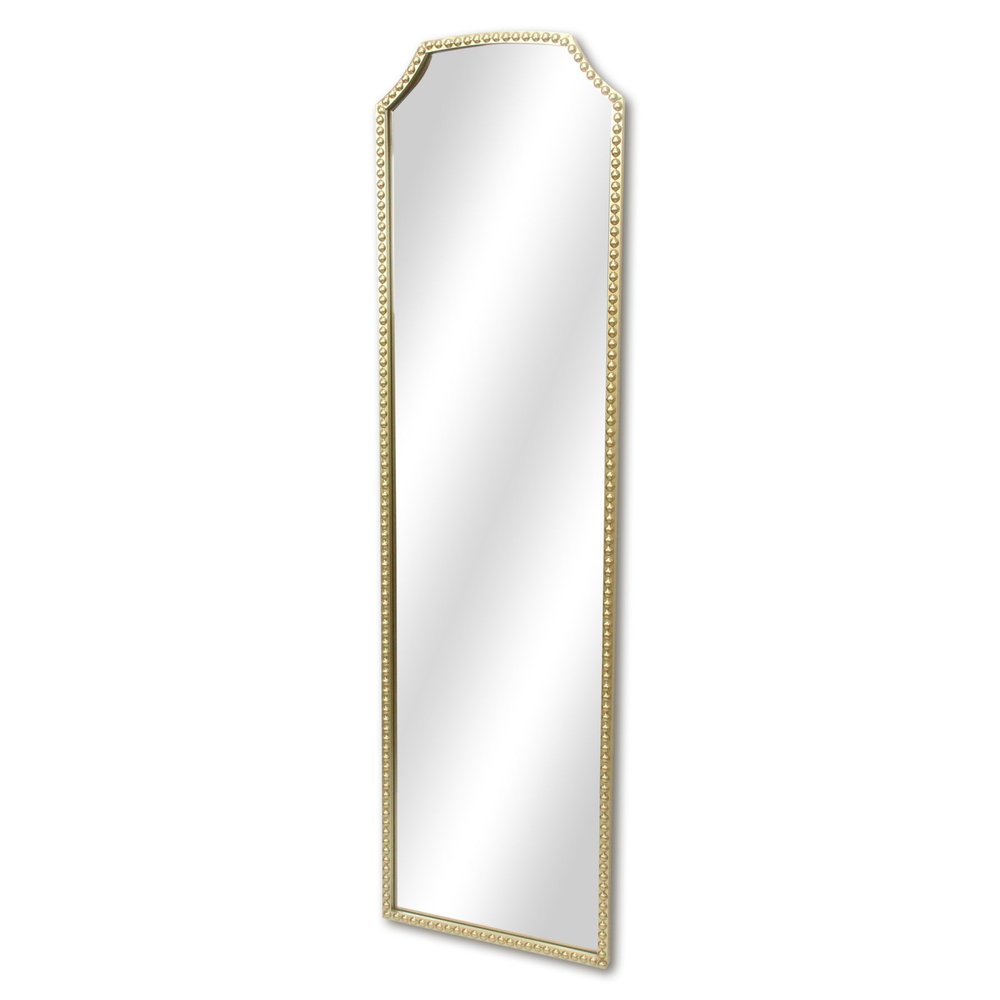 64" Gold Metal Beaded Arch Full Length Hanging Mirror