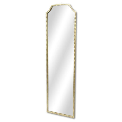 64" Gold Metal Beaded Arch Full Length Hanging Mirror