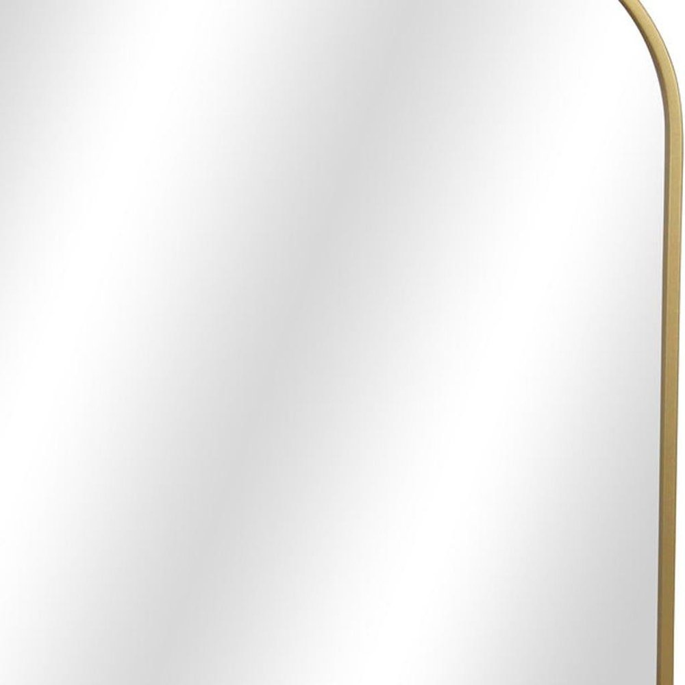 31" Gold Metal Art Deco Arch Accent Mirror