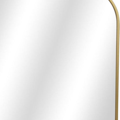 31" Gold Metal Art Deco Arch Accent Mirror