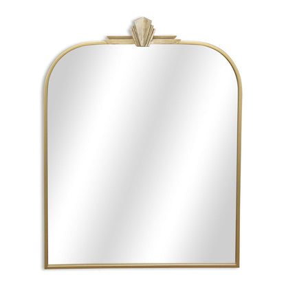 31" Gold Metal Art Deco Arch Accent Mirror