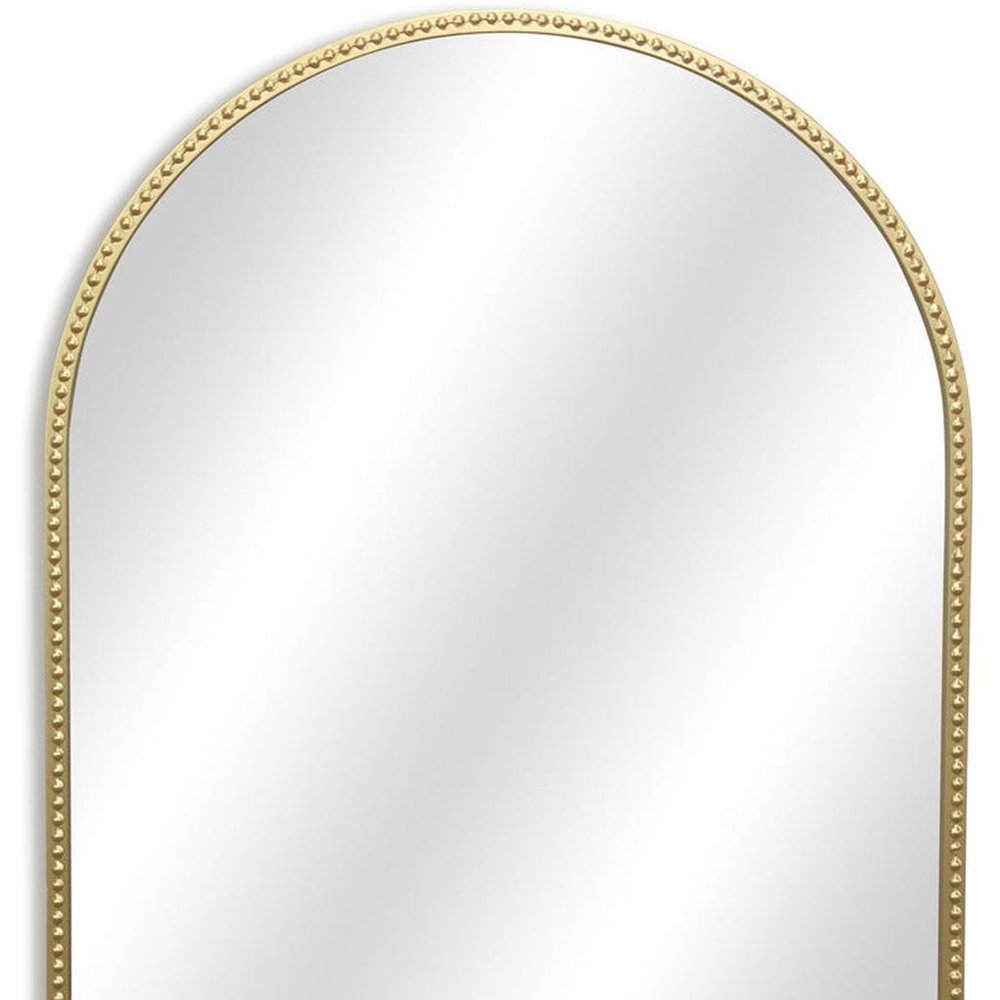 34" Gold Metal Beaded Arch Accent Mirror