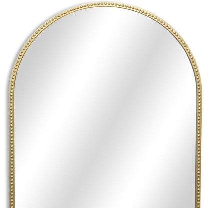 34" Gold Metal Beaded Arch Accent Mirror