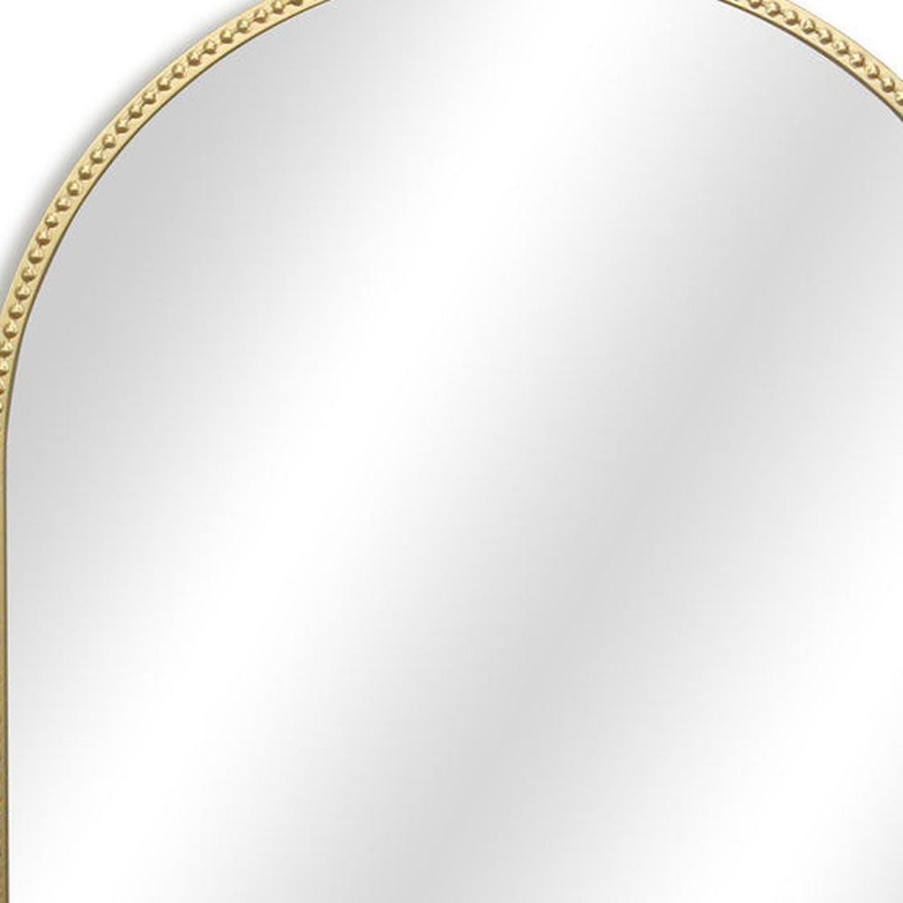 34" Gold Metal Beaded Arch Accent Mirror