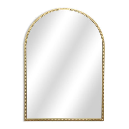 34" Gold Metal Beaded Arch Accent Mirror