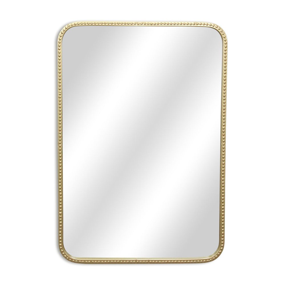 32" Gold Metal Beaded Accent Mirror