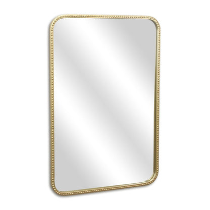 32" Gold Metal Beaded Accent Mirror