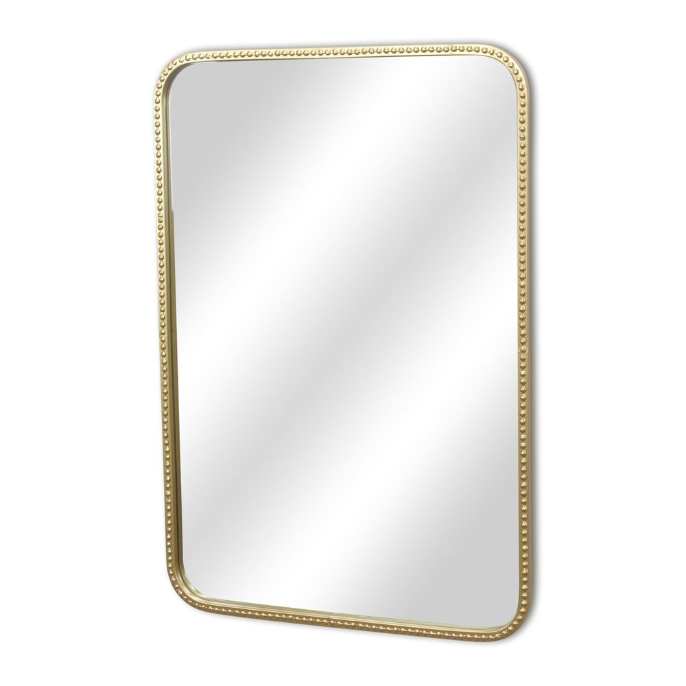 32" Gold Metal Beaded Accent Mirror