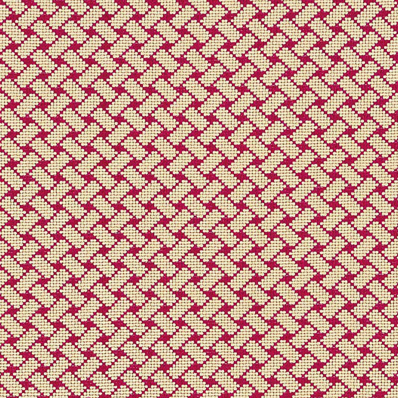 SCHUMACHER  ESSENTIALS: SMALL-SCALE UPHOLSTERY I BRISTOL WEAVE ??PINGL?? PATTERNED WOVENS,??PINGL?? PATTERNED WOVENS,??PINGL?? CARMINE   - 63395