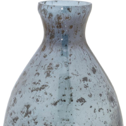 Set of Three Blue And Gray Seeded Glass Table Vases